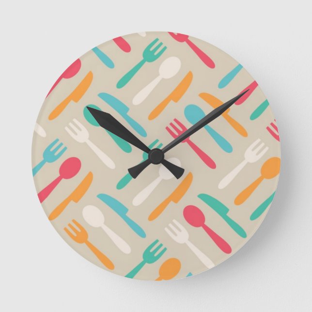 Horloge Ronde Motif de cuisine 3 (Recto)