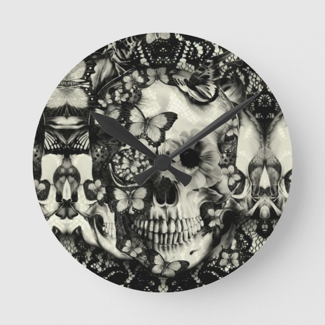 Horloge Ronde Motif de dentelle gothique victorienne (Recto)
