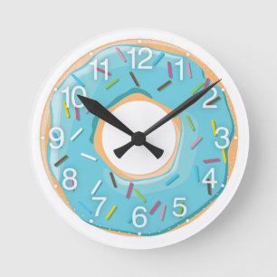 Horloge Ronde Motif de Donuts Colorés Rétro pour une Fête Amusan