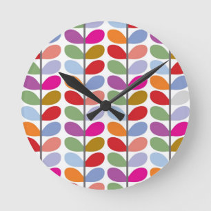 Horloge Ronde Motif de feuilles colorées