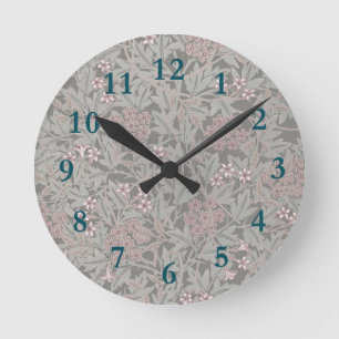 Horloge Ronde Motif de fleur de jasmin de William Morris
