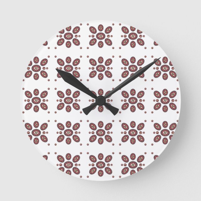 Horloge Ronde Motif de fleurs Mandala (Recto)