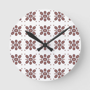 Horloge Ronde Motif de fleurs Mandala