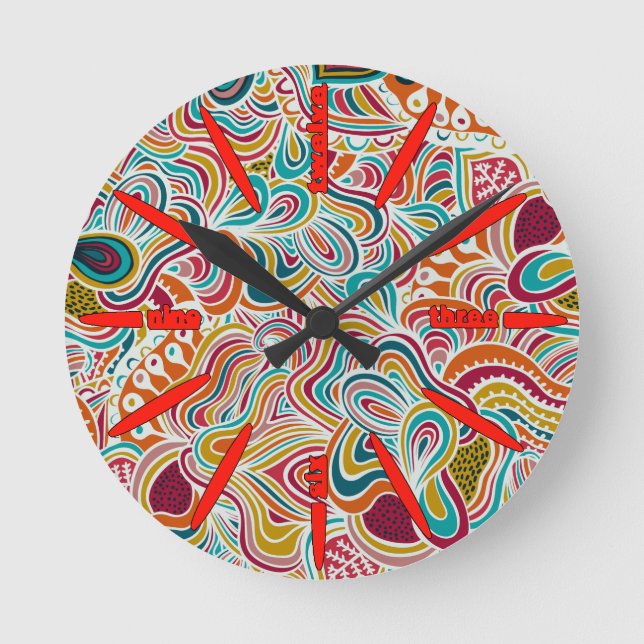 Horloge Ronde Motif de gribouillage (Recto)