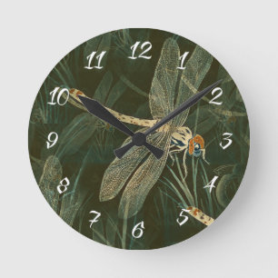 Horloge Ronde Motif de libellules majestueux