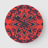 Motif de médaillon persan orné rouge bleu de luxe
