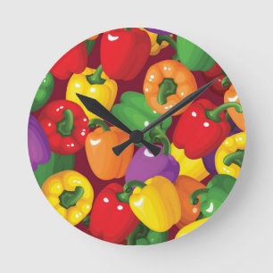 Horloge Ronde Motif de paprika