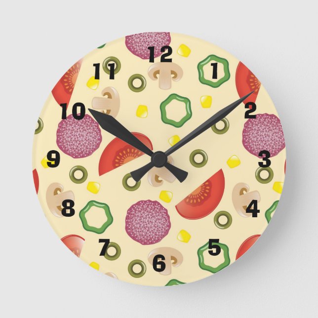 Horloge Ronde Motif de pizza 2 (Recto)