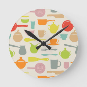 Horloge Ronde Motif de plats