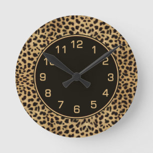 Horloge Ronde Motif de points Leopard