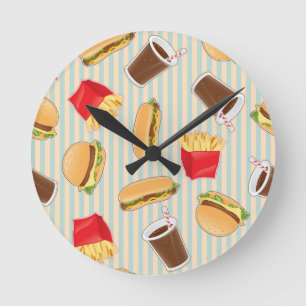 Horloge Ronde Motif de restauration rapide 2
