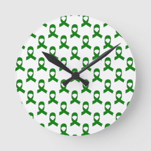 Horloge Ronde Motif de ruban vert