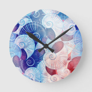 Horloge Ronde Motif de scène de coquillage