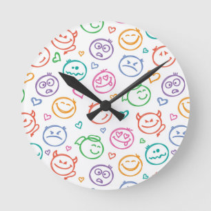Horloge Ronde motif de sourires