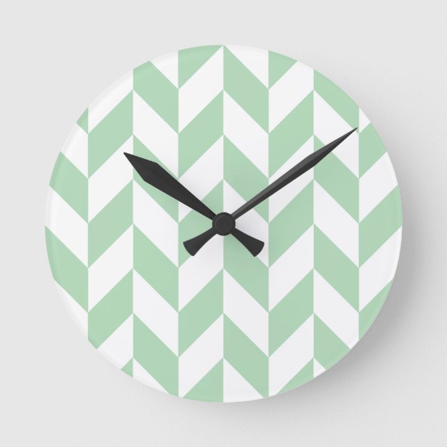 Horloge Ronde Motif de squelette vert à la menthe (Recto)