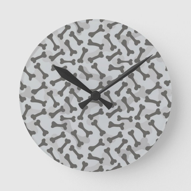 Horloge Ronde Motif de texture osseuse Niveaux de gris (Recto)