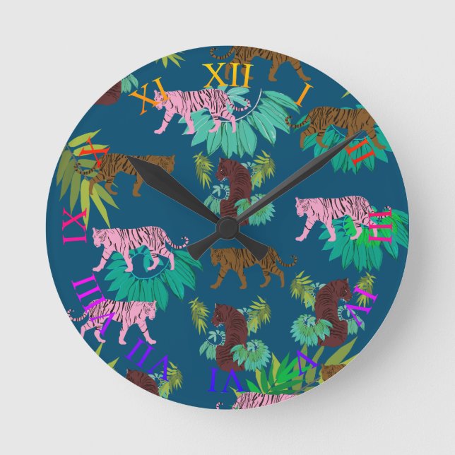 Horloge Ronde Motif de tigres (Recto)