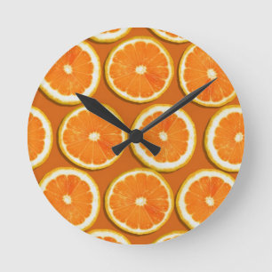 Horloge Ronde Motif de tranches de citron