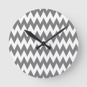 Horloge Ronde Motif de zigzag géométrique
