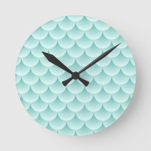 Horloge Ronde Motif d'échelles de poissons