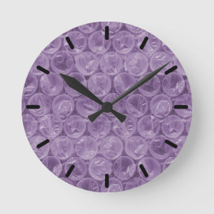 Horloge Ronde Motif d'enveloppement de bulle violette