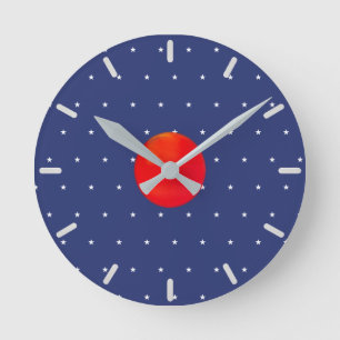 Horloge Ronde Motif d'étoile moderne