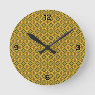 Horloge Ronde Motif diamant MCM marron or vert