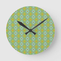 Motif diamant tons frais bleu vert