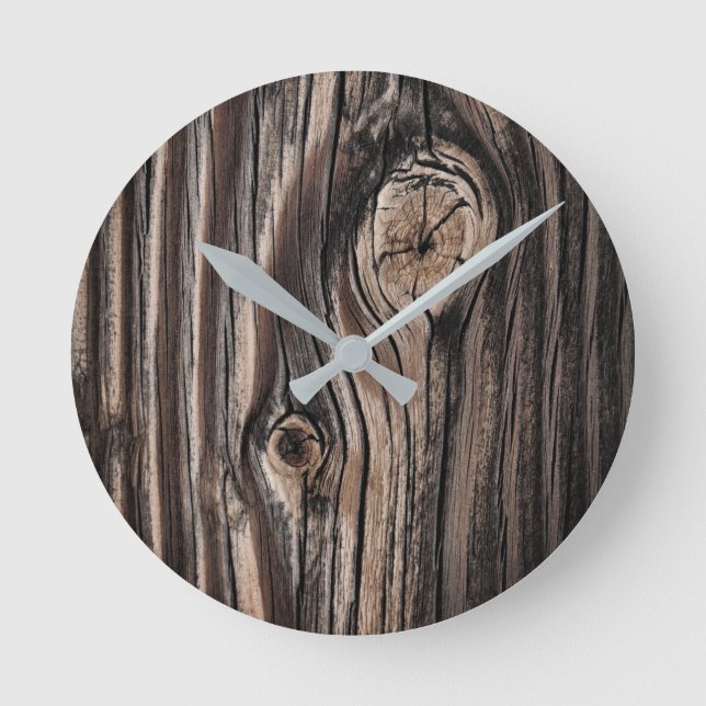 Horloge Ronde Motif du grain de bois (Recto)