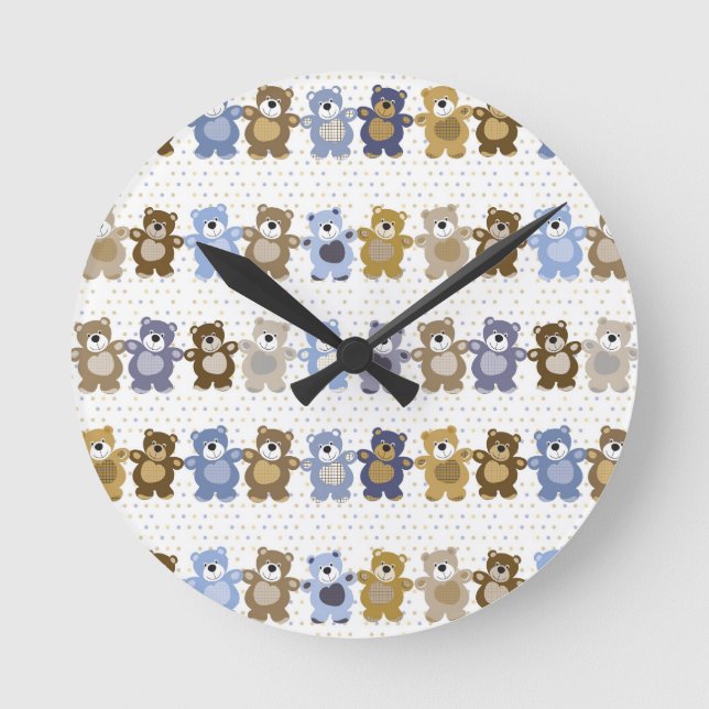 Horloge Ronde motif d'un ours en peluche (Recto)