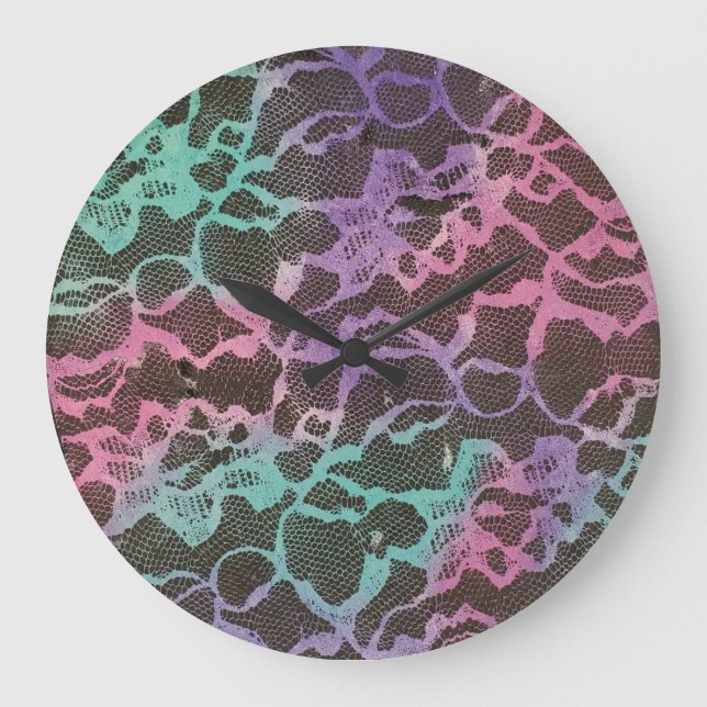 Horloge ronde Motif en dentelle Pastel (Recto)