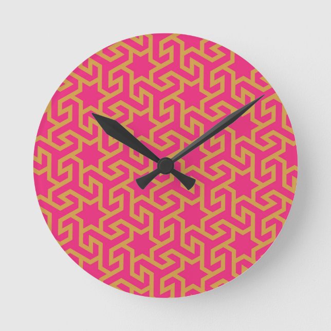 Horloge Ronde Motif en forme d'étoile arabe (Recto)