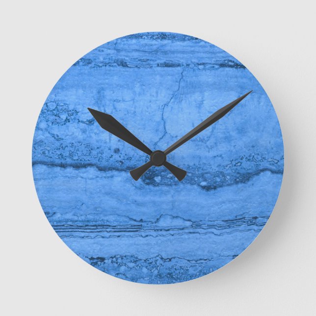 Horloge Ronde Motif en granit bleu, marbre bleu, pierre bleue (Recto)