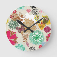 Motif floral de style rétro