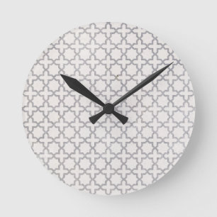 Horloge Ronde Motif géométrique beige islamique