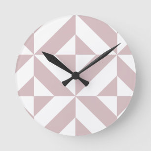 Horloge Ronde Motif géométrique mauve de cube en Deco