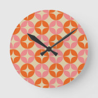 Motif géométrique rose et orange du milieu du sièc