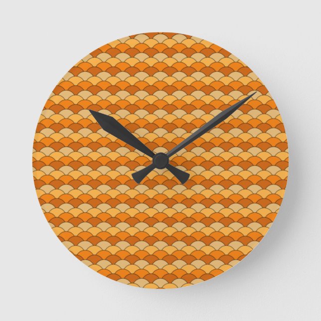 Horloge Ronde Motif japonais de l'échelle de poisson (Recto)