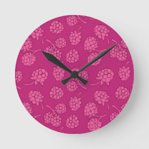 Horloge Ronde Motif magenta de baie