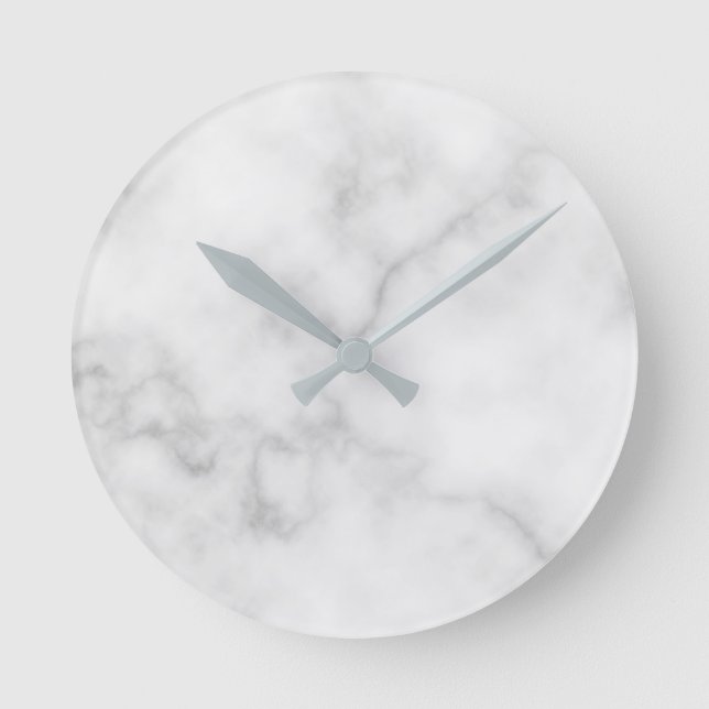 Horloge Ronde Motif Marbre blanc élégant (Recto)