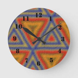 Horloge Ronde Motif moderne de triangle
