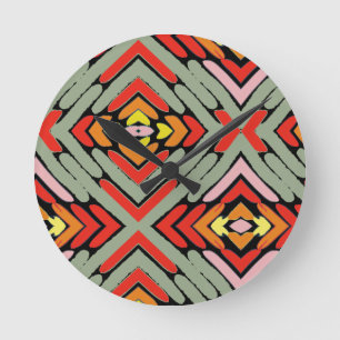 Horloge Ronde Motif multicolore du Sud-Ouest