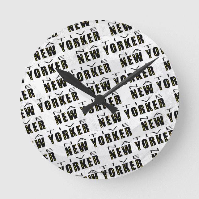 Horloge Ronde Motif natif du New Yorker (Recto)