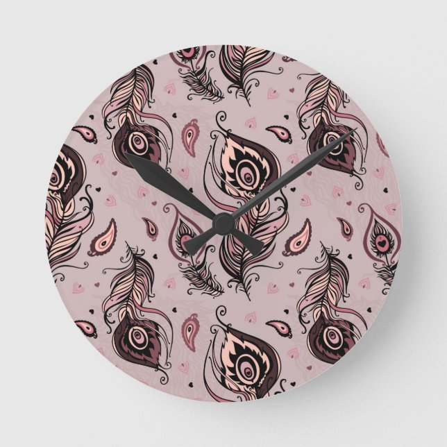 Horloge Ronde Motif Peacock (Recto)