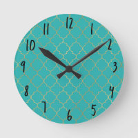 Motif Quatrefoil turquoise et Gold