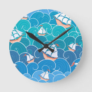 Horloge Ronde Motif rocheux de mer