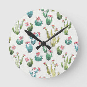 Horloge Ronde Motif rose d'étape   de fleur de désert