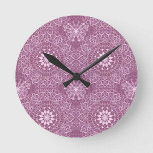 Horloge Ronde Motif rose vintage