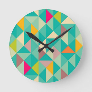 Horloge Ronde Motif triangles