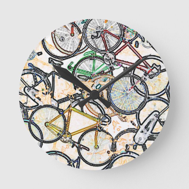 Horloge Ronde motif vélo de style urbain (Recto)